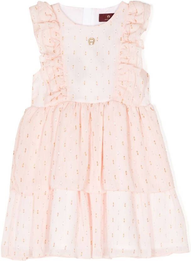 Aigner Kids Mouwloze jurk Roze