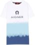 Aigner Kids T-shirt met tie-dye print Blauw - Thumbnail 1