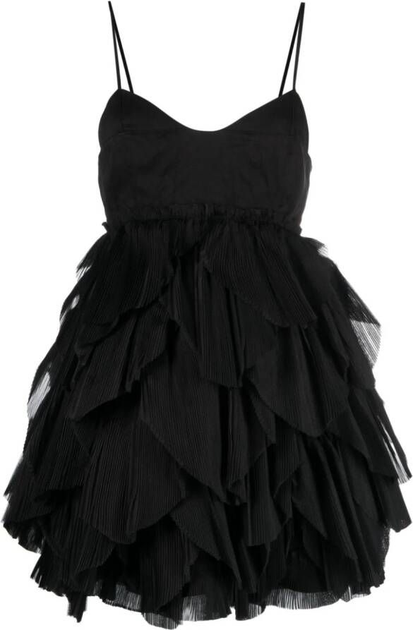 Aje Geplooide mini-jurk Zwart