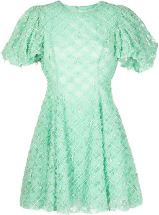 Aje Verfraaide mini-jurk Groen