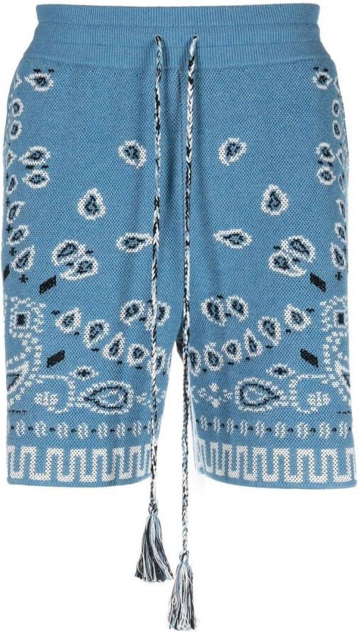 Alanui Trainingsshorts met bandanaprint Blauw