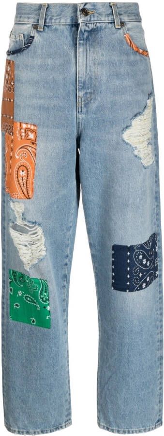 Alanui Jeans met patchwork Blauw