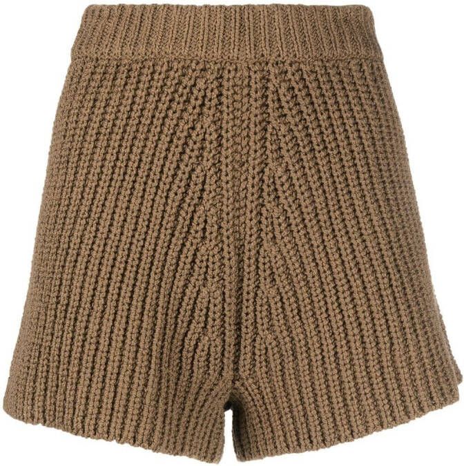 Alanui Grofgebreide shorts Bruin