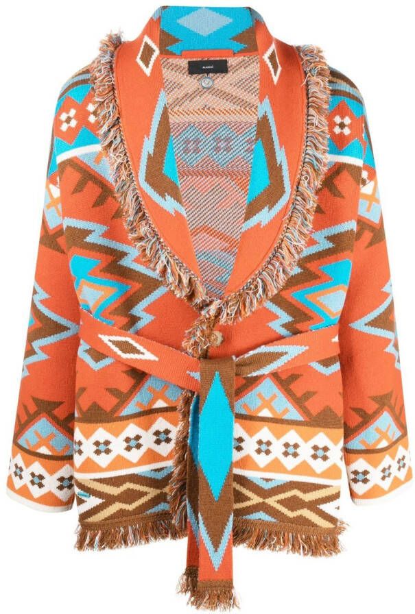 Alanui Geborduurd kasjmier oase Cardigan Oranje