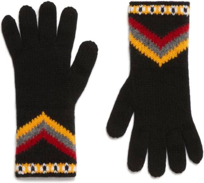 Alanui Antarctic Circle Wol Handschoenen Black