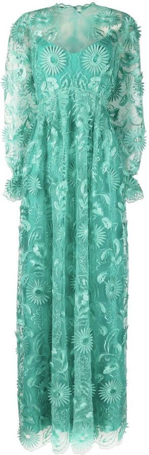 Alberta Ferretti Avondjurk met print Groen
