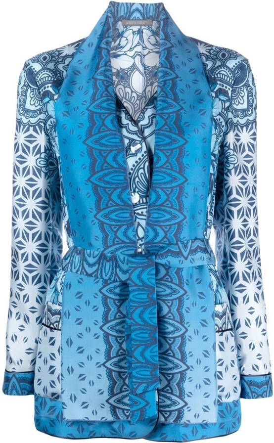Alberta Ferretti Blazer met ceintuur Blauw