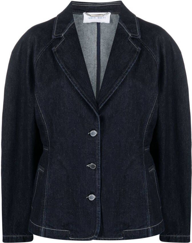 Alberta Ferretti Blazer met enkele rij knopen Blauw