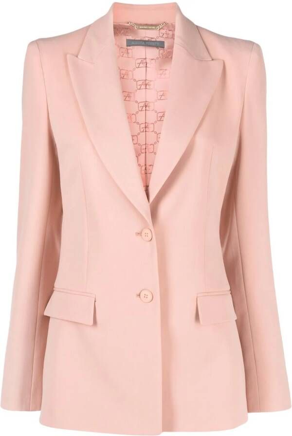 Alberta Ferretti Blazer met enkele rij knopen Roze