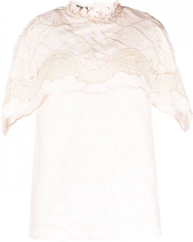 Alberta Ferretti Blouse met borduurwerk Roze