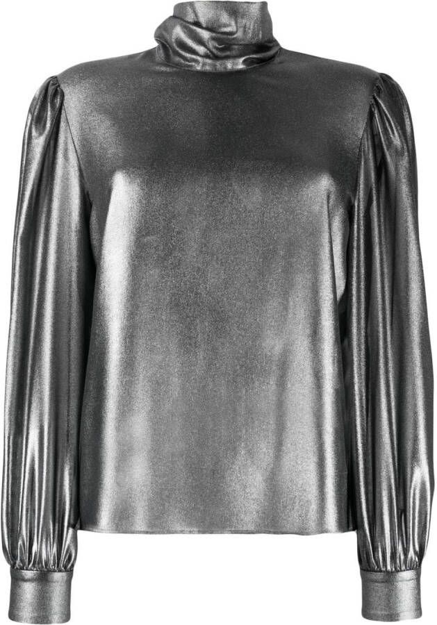 Alberta Ferretti Blouse met metallic-effect Grijs