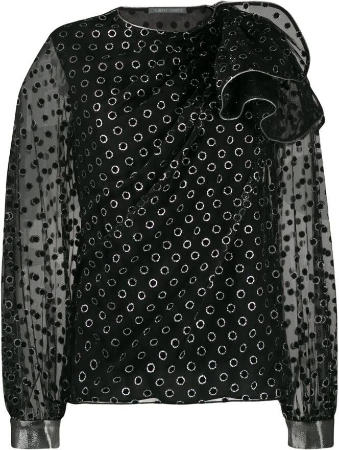 Alberta Ferretti Blouse met ringlet detail Zwart