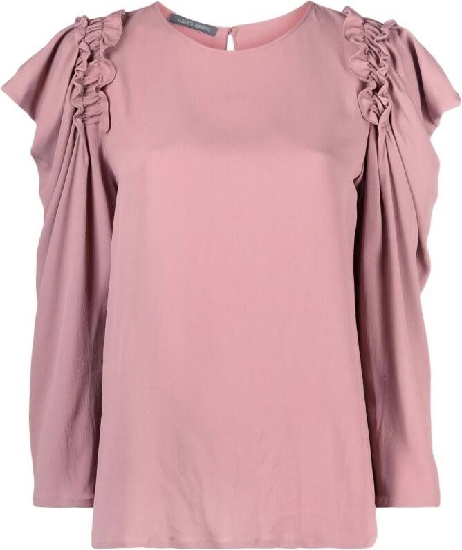 Alberta Ferretti Blouse met ruches Roze