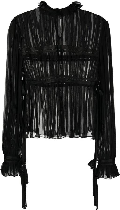 Alberta Ferretti Blouse met ruches Zwart