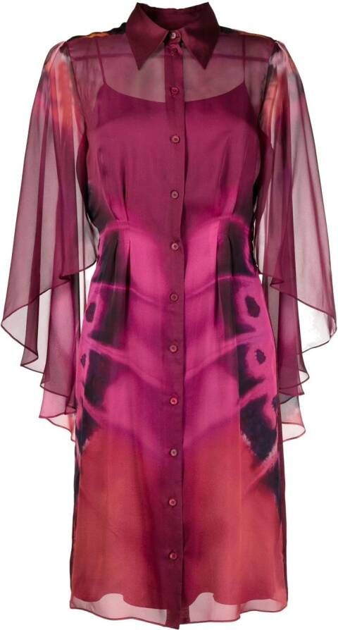 Alberta Ferretti Blousejurk met vlinderprint Paars