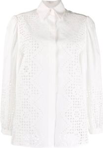 Alberta Ferretti Broderie anglaise blouse Wit