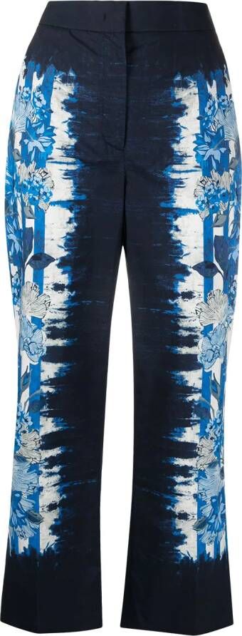 Alberta Ferretti Broek met geometrische print Blauw