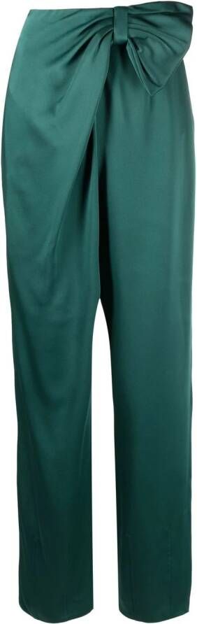 Alberta Ferretti Broek met strikdetail Groen
