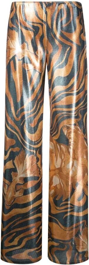 Alberta Ferretti Broek met wijde pijpen Blauw