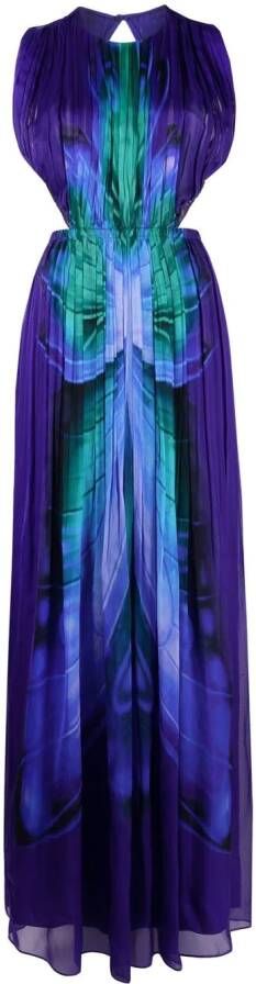 Alberta Ferretti Chiffon avondjurk Blauw