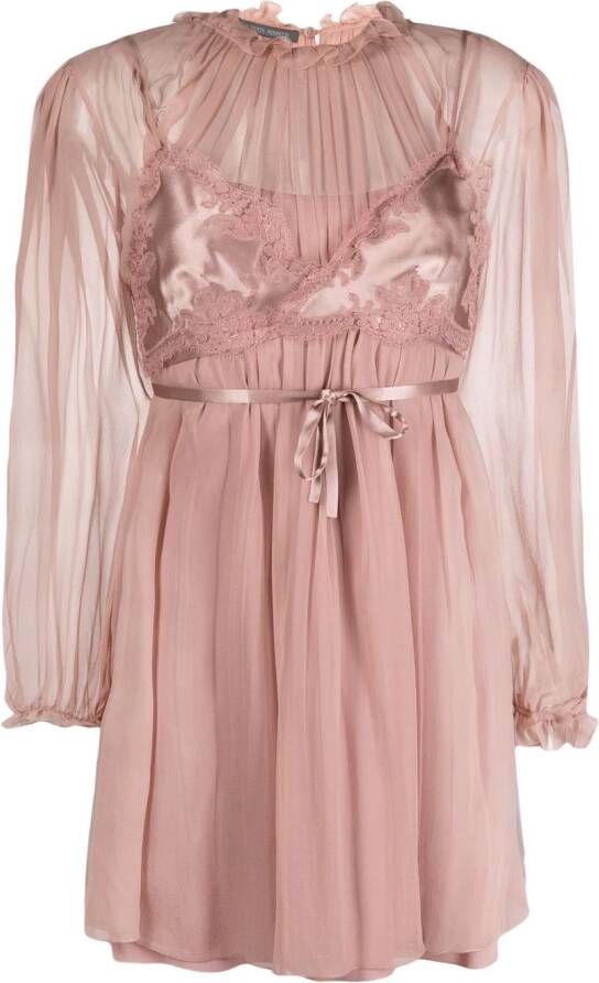 Alberta Ferretti Chiffon jurk Roze