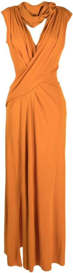 Alberta Ferretti Maxi-jurk met gedrapeerd detail Oranje