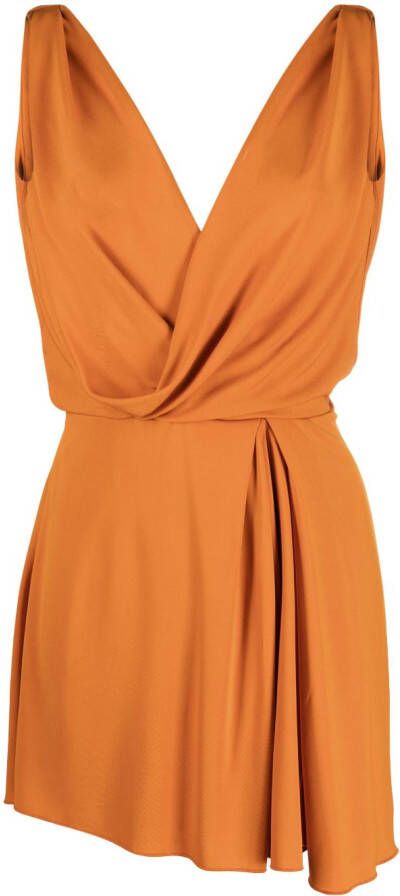 Alberta Ferretti Gedrapeerde jurk Oranje