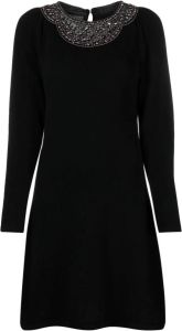 Alberta Ferretti Mini-jurk met verfraaide kraag Zwart