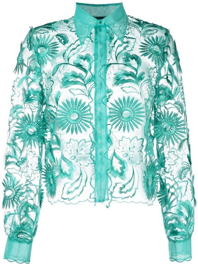 Alberta Ferretti Blouse met borduurwerk Groen