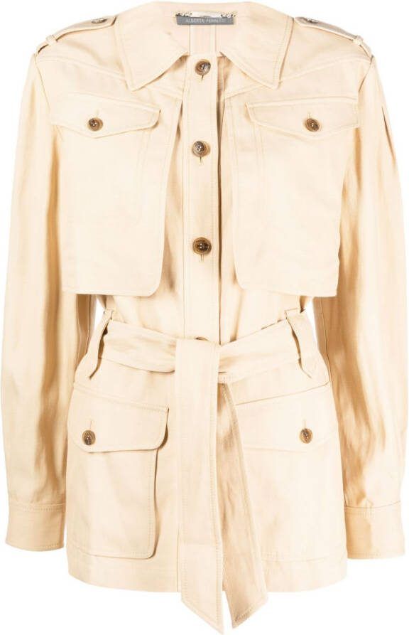 Alberta Ferretti Jack met klepzak Beige