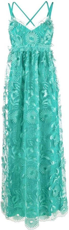 Alberta Ferretti Tulen maxi-jurk Groen
