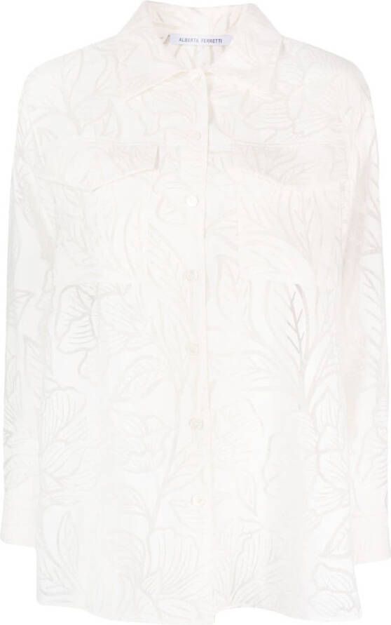 Alberta Ferretti Shirt met bloemenprint Wit