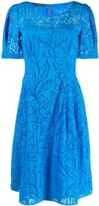 Alberta Ferretti Midi-jurk met bloemenprint Blauw