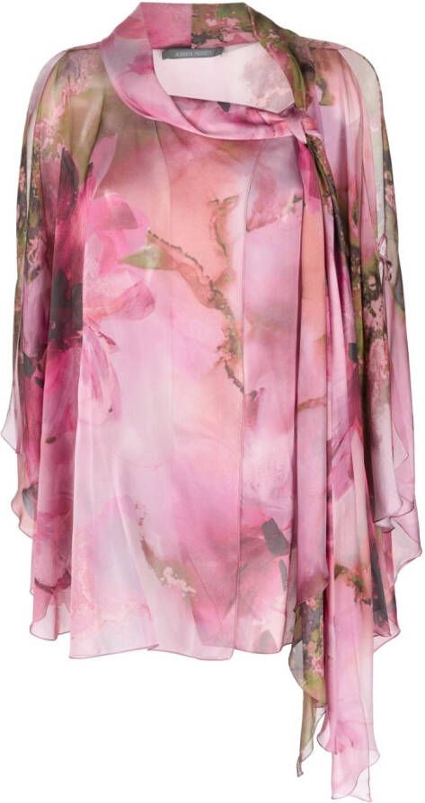 Alberta Ferretti Semi-doorzichtige blouse Roze
