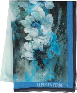 Alberta Ferretti Sjaal met bloemenprint Blauw