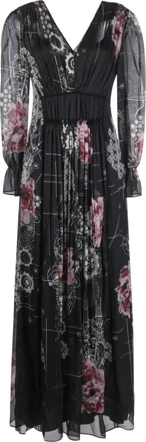 Alberta Ferretti Maxi-jurk met bloemenprint Zwart