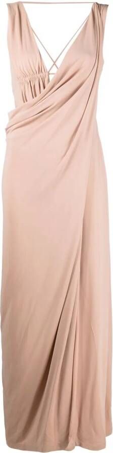 Alberta Ferretti Gedrapeerde jurk Beige