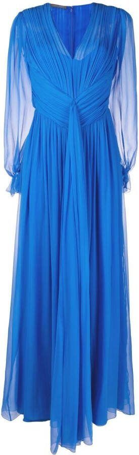 Alberta Ferretti Geplooide avondjurk Blauw