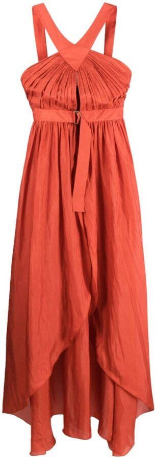 Alberta Ferretti Geplooide maxi-jurk Oranje