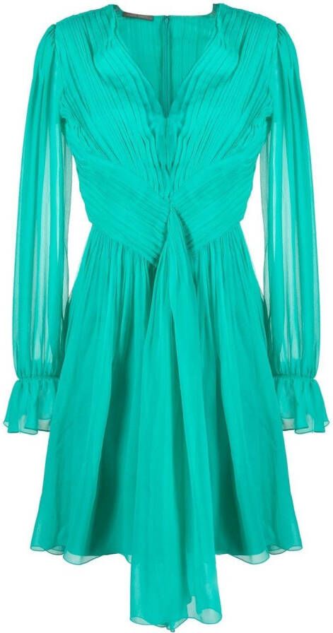 Alberta Ferretti Geplooide mini-jurk Groen