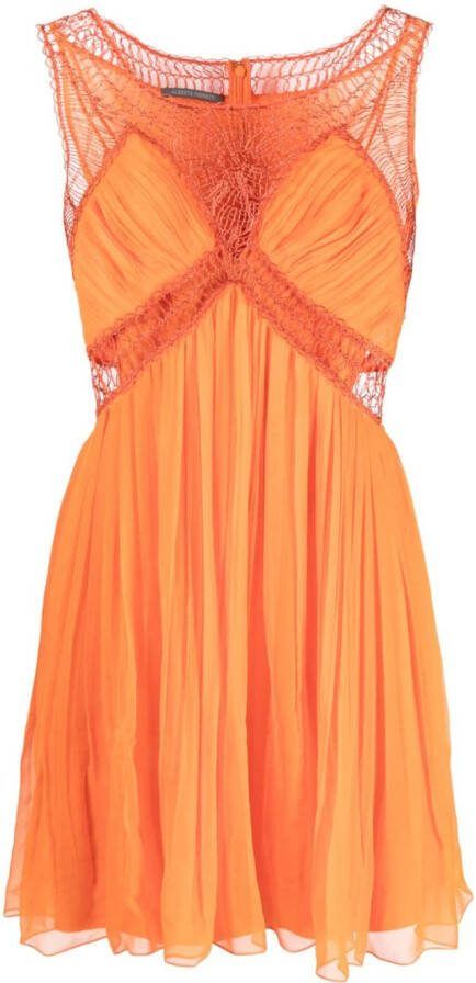Alberta Ferretti Geplooide mini-jurk Oranje