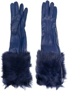 Alberta Ferretti Handschoenen met lammy afwerking Blauw