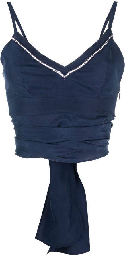 Alberta Ferretti Hemd met V-hals Blauw