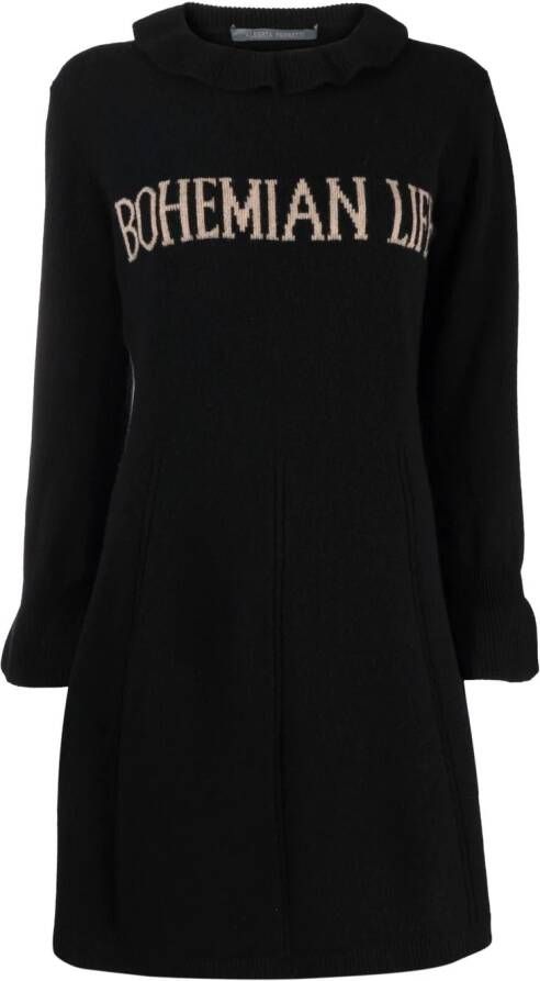 Alberta Ferretti Intarsia jurk Zwart