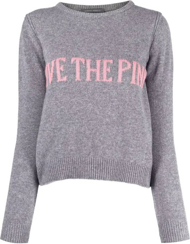 Alberta Ferretti Intarsia trui Grijs