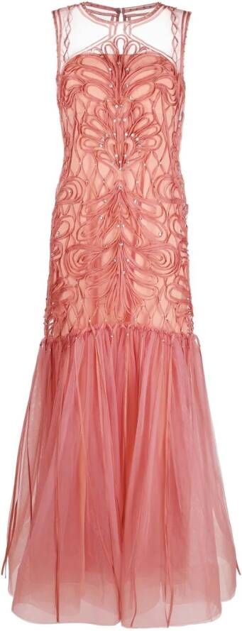 Alberta Ferretti Jurk verfraaid met kristallen Roze