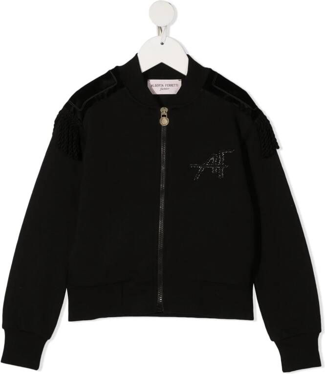 Alberta Ferretti Kids Bomberjack met epauletten Zwart