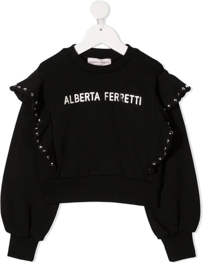 Alberta Ferretti Kids Sweater met logoprint Zwart