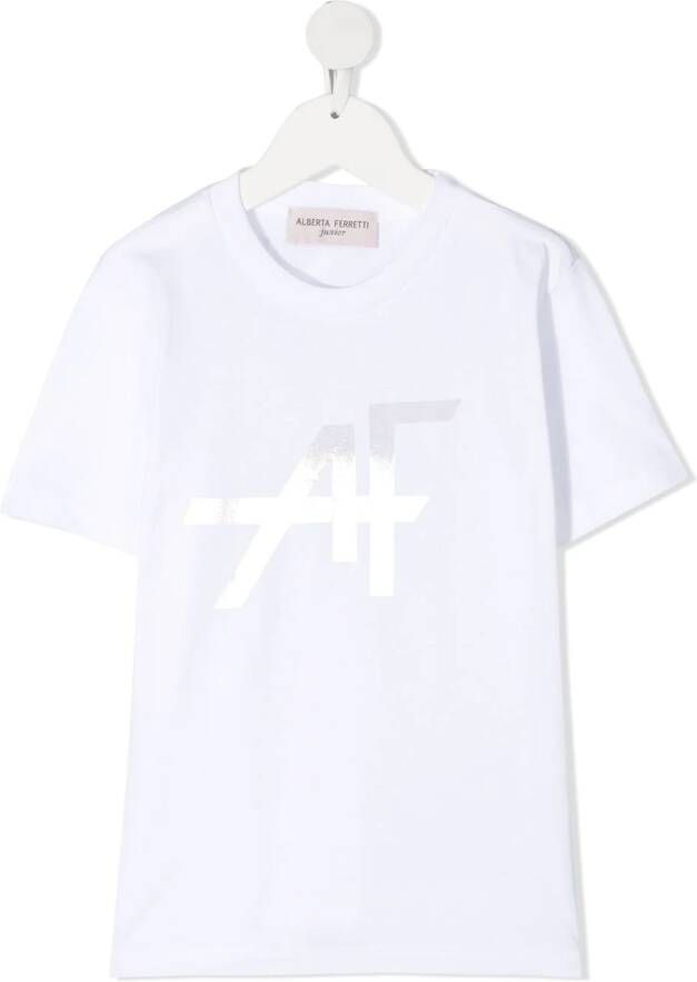 Alberta Ferretti Kids T-shirt met logoprint Wit