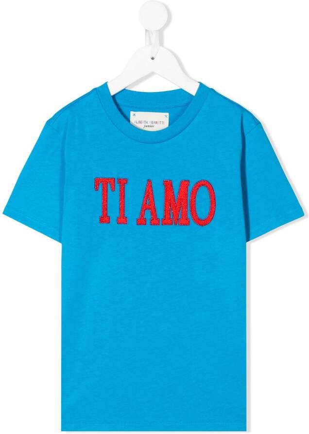 Alberta Ferretti Kids T-shirt met print Blauw